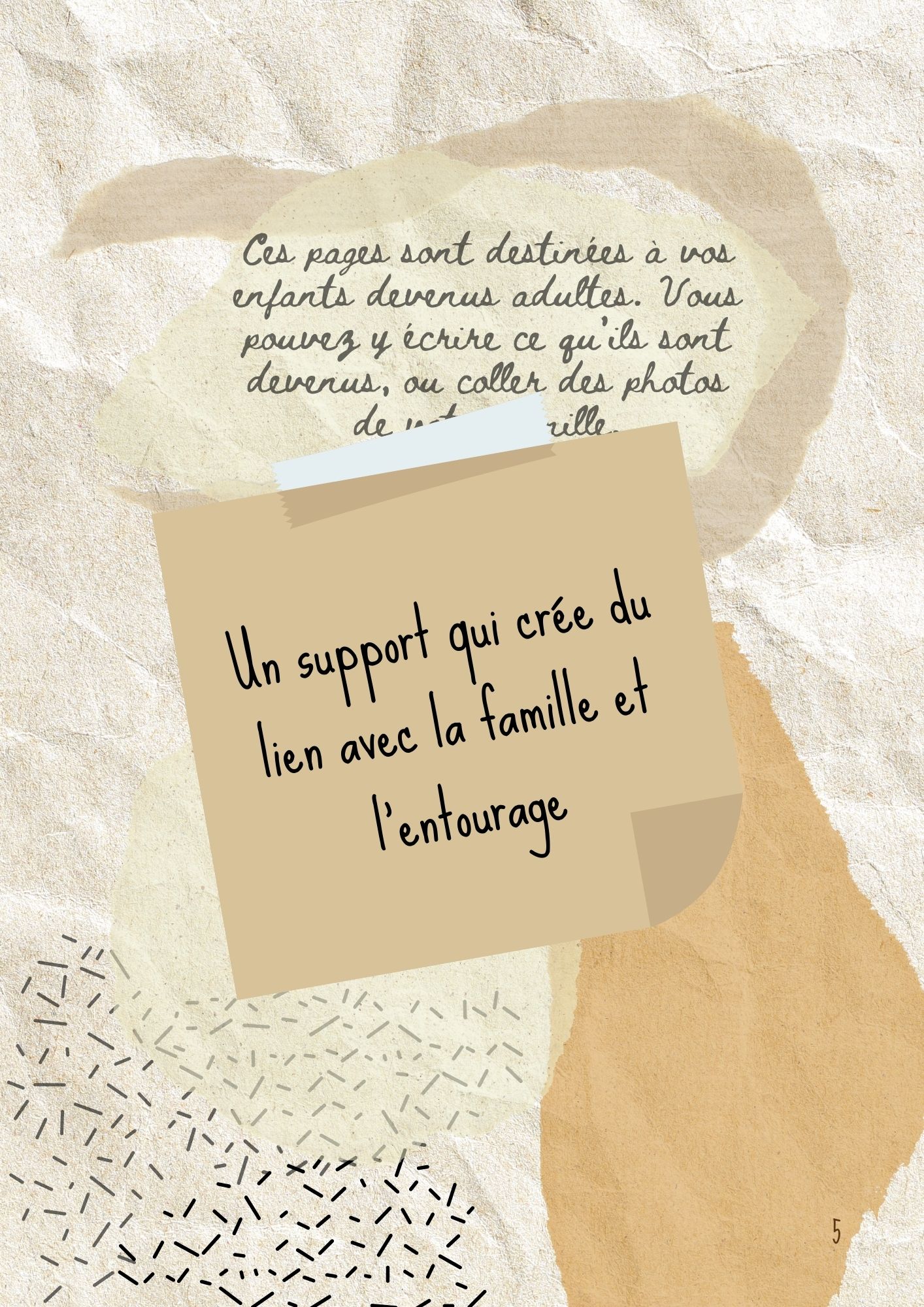 Extrait intérieur du carnet à compléter en famille
